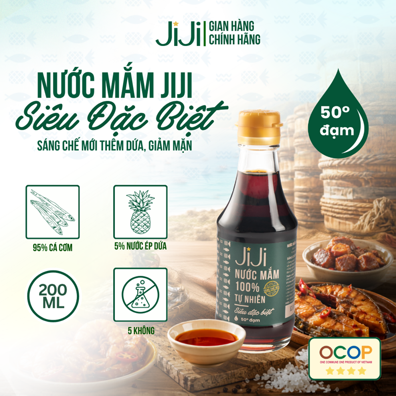 Nước mắm tự nhiên JI JI Siêu đặc biệt 50 đạm 200ml