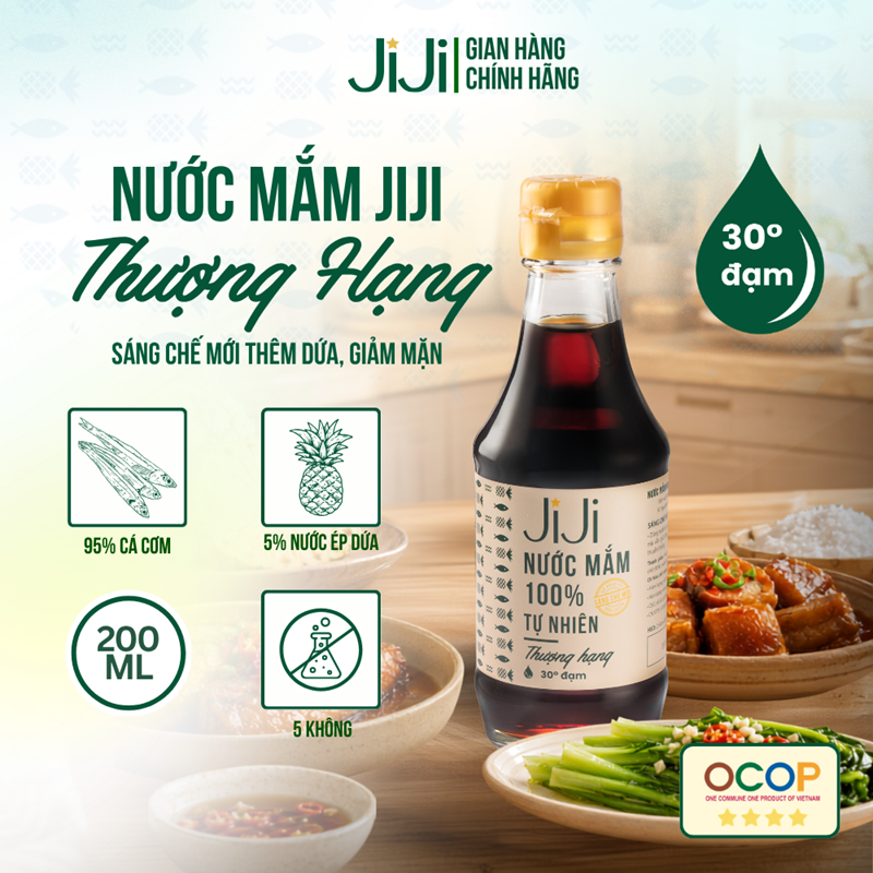 Nước mắm tự nhiên JI JI Thượng hạng 30 đạm 200ml